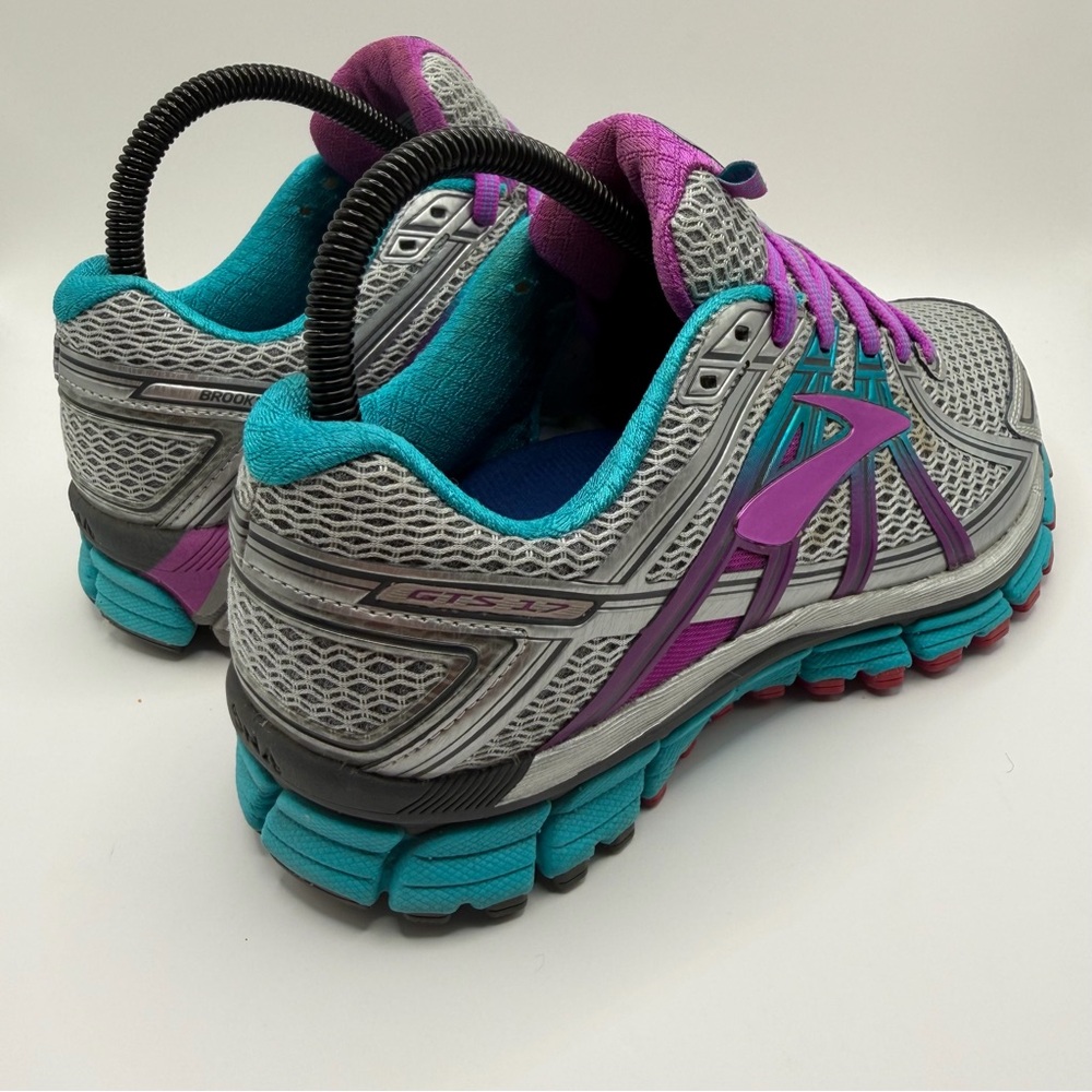 Brooks Adrenaline GTS 17 Women's Size 7 2E EX Wide Running Shoes Silver Purple - Picture 8 of 16